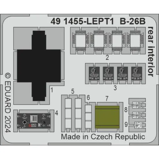 Eduard 491455 1/48 B-26B rear interior Photo-Etched for Aircraft Photo etched set