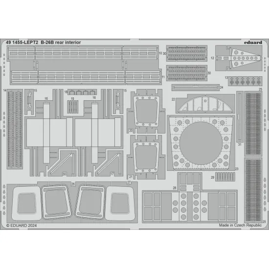 Eduard 491455 1/48 B-26B rear interior Photo-Etched for Aircraft Photo etched set