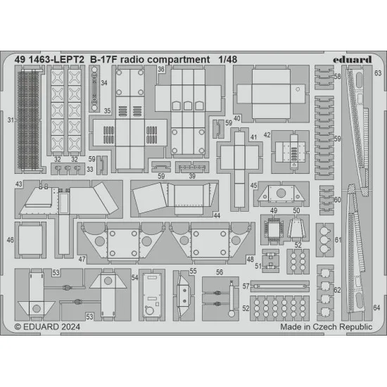 Eduard 491463 1/48 B-17F radio compartment Photo-Etched for Aircraft