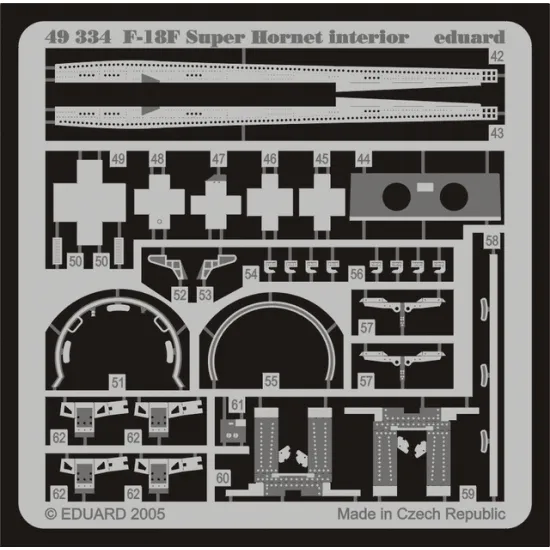 Eduard 49334 1/48 F/A-18F interior Photo-Etched for Aircraft Photo etched set