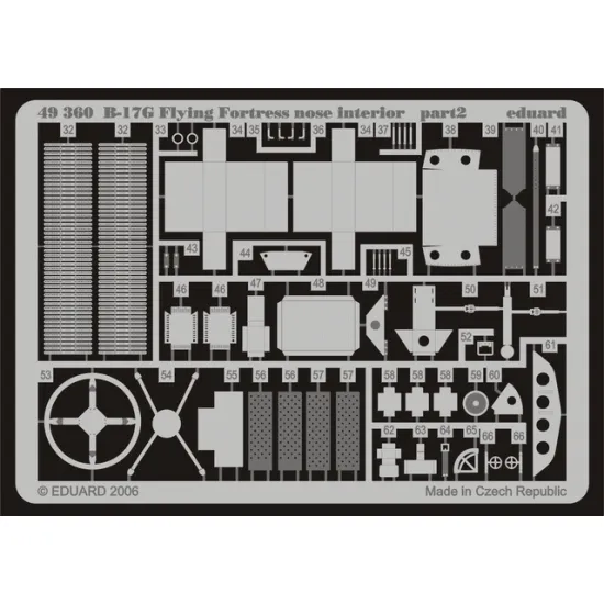 Eduard 49360 1/48 B-17G nose interior Photo-Etched for Aircraft Photo etched set