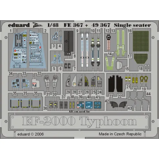 Eduard 49367 1/48 EF-2000 Typhoon Single Seater Photo-Etched for Aircraft Photo etched set