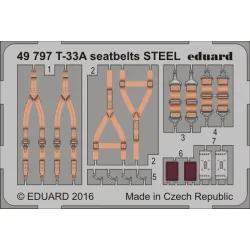 Eduard 49797 1/48 T-33A seatbelts STEEL Photo-Etched for Aircraft Photo etched set