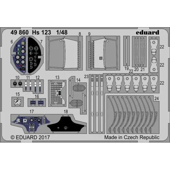 Eduard 49860 1/48 Hs 123 Photo-Etched for Aircraft Photo etched set