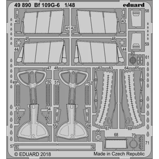 Eduard 49890 1/48 Bf 109G-6 Photo-Etched for Aircraft Photo etched set