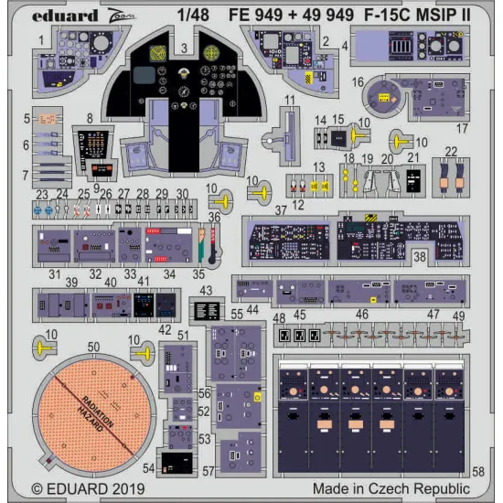 Eduard 49949 1/48 F-15C MSIP II interior Photo-Etched for Aircraft Photo etched set