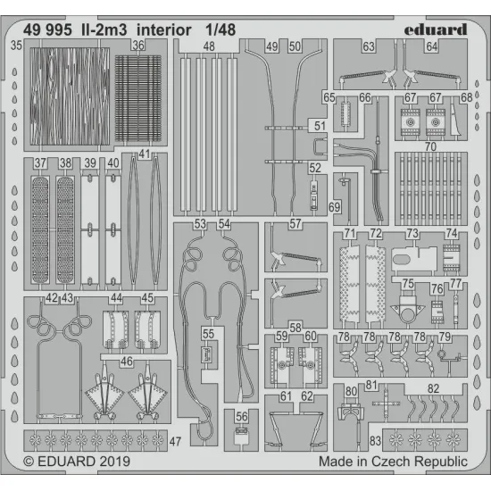 Eduard 49995 1/48 Il-2m3 interior Photo-Etched for Aircraft Photo etched set