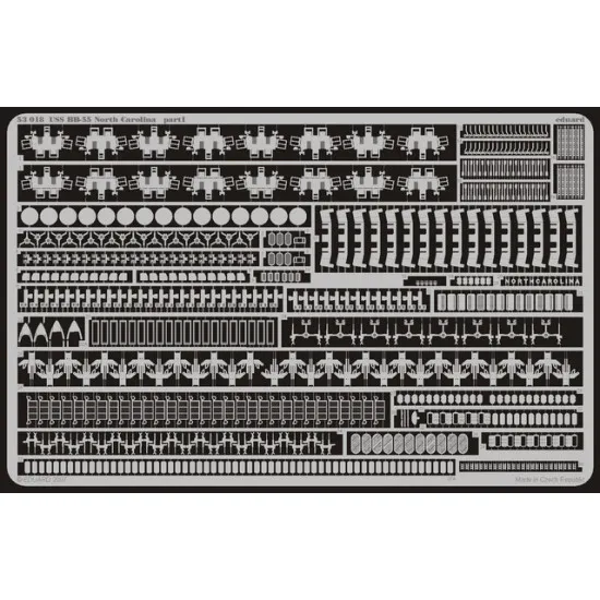 Eduard 53018 1/350 USS BB-55 North Carolina 0 Photo-Etched for Ships Photo etched set