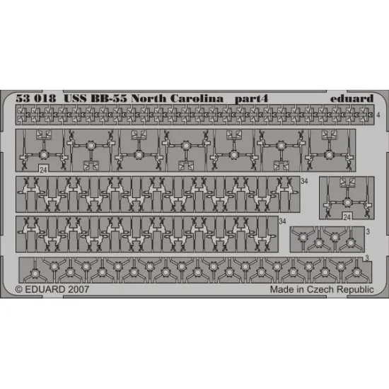 Eduard 53018 1/350 USS BB-55 North Carolina 0 Photo-Etched for Ships Photo etched set