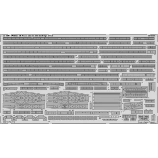 Eduard 53089 1/350 Prince of Wales cranes and railings 0 Photo-Etched for Ships Photo etched set