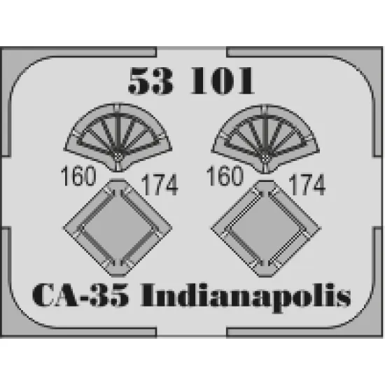 Eduard 53101 1/350 USS CA-35 Indianapolis 0 Photo-Etched for Ships Photo etched set