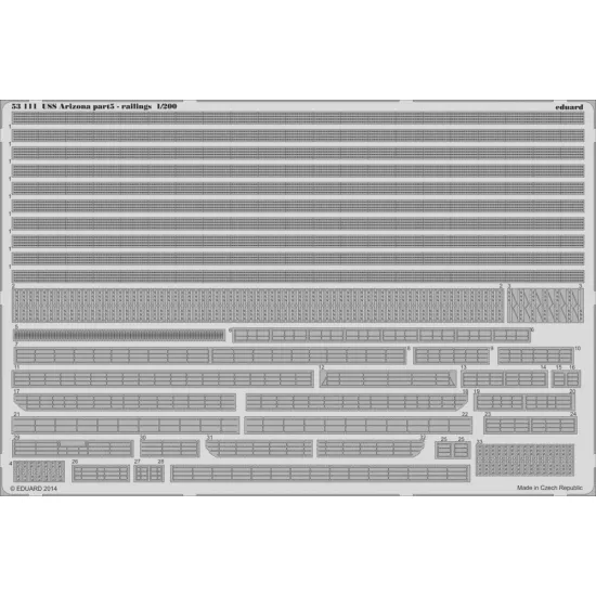 Eduard 53111 1/200 USS Arizona part 5 - railings 1/200 Photo-Etched for Ships Photo etched set