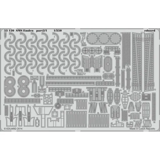Eduard 53120 1/350 SMS Emden part 2 0 Photo-Etched for Ships Photo etched set
