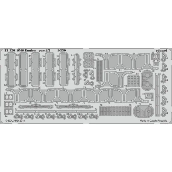 Eduard 53120 1/350 SMS Emden part 2 0 Photo-Etched for Ships Photo etched set