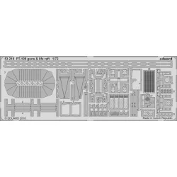 Eduard 53219 1/72 PT-109 guns & life raft Photo-Etched for Ships Photo etched set