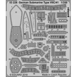 Eduard 53228 1/350 German Submarine Type VIIC/41 0 Photo-Etched for Ships Photo etched set