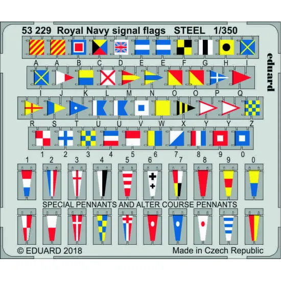 Eduard 53229 1/350 Royal Navy signal flags STEEL 0 Photo-Etched for Ships Photo etched set