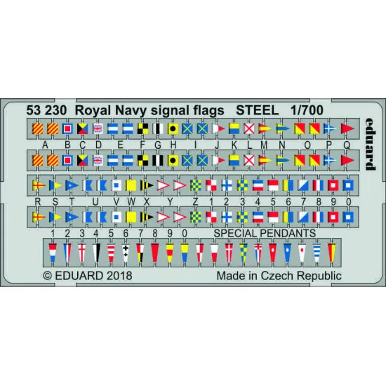 Eduard 53230 1/700 Royal Navy signal flags STEEL 1/700 Photo-Etched for Ships Photo etched set