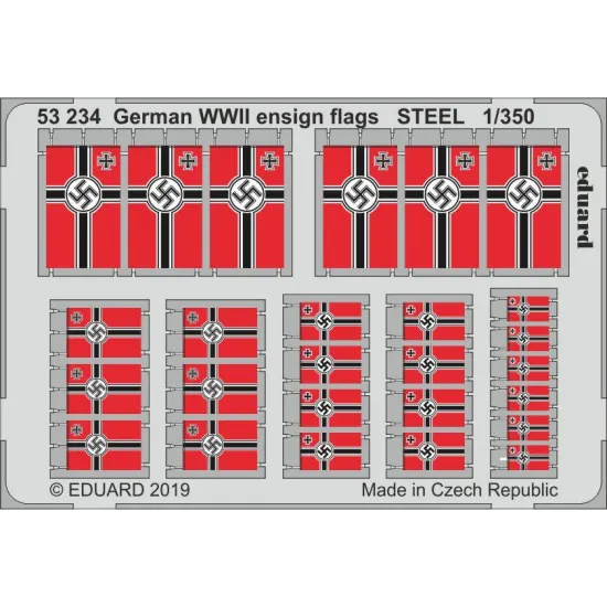 Eduard 53234 1/350 German WWII ensign flags STEEL 0 Photo-Etched for Ships Photo etched set