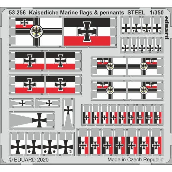 Eduard 53256 1/350 Kaiserlische Marine flags & pennants STEEL 0 Photo-Etched for Ships Photo etched set