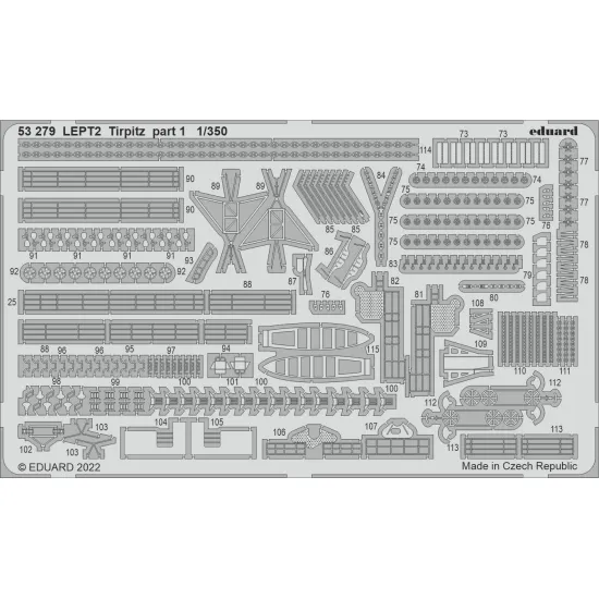 Eduard 53279 1/350 Tirpitz part 1 0 Photo-Etched for Ships Photo etched set