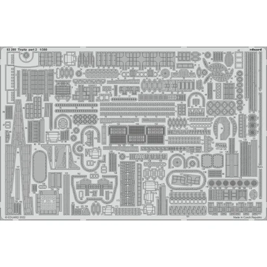 Eduard 53280 1/350 Tirpitz part 2 0 Photo-Etched for Ships Photo etched set