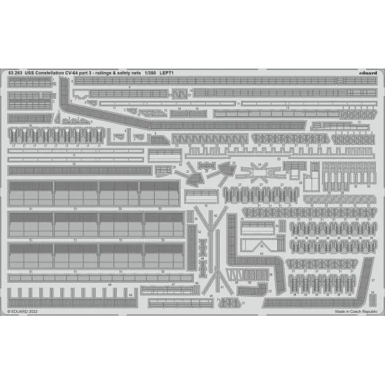 Eduard 53283 1/350 USS Constellation CV-64 part 3 - railings & safety nets 0 Photo-Etched for Ships Photo etched set