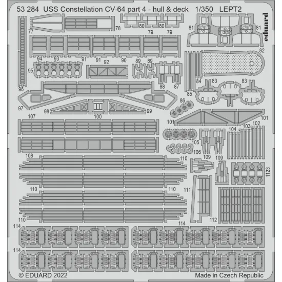 Eduard 53284 1/350 USS Constellation CV-64 part 4 - hull & deck 0 Photo-Etched for Ships Photo etched set