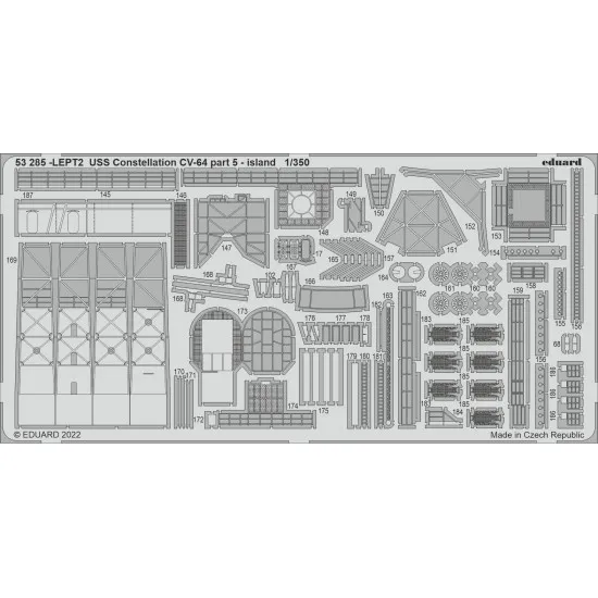 Eduard 53285 1/350 USS Constellation CV-64 part 5 - island 0 Photo-Etched for Ships Photo etched set