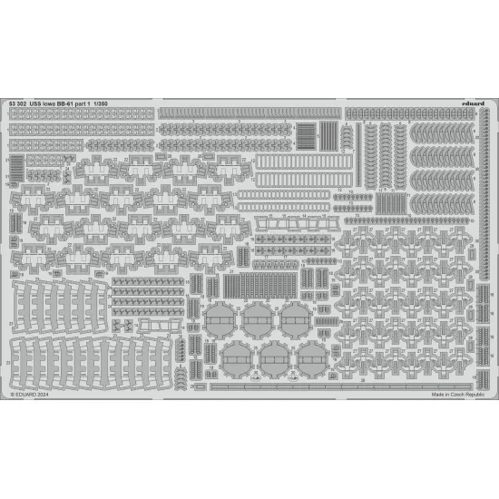 Eduard 53302 1/350 USS Iowa BB-61 part 1 0 Photo-Etched for Ships Photo etched set
