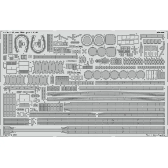 Eduard 53304 1/350 USS Iowa BB-61 part 3 0 Photo-Etched for Ships Photo etched set
