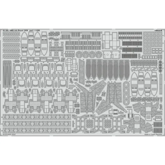 Eduard 53305 1/350 HMS Ark Royal 1939 part 1 0 Photo-Etched for Ships Photo etched set