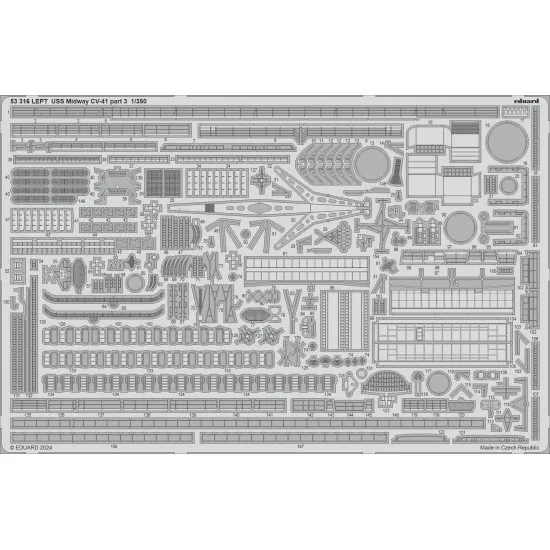 Eduard 53316 1/350 USS Midway CV-41 part 3 0 Photo-Etched for Ships Photo etched set