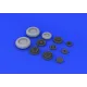 Eduard 632046 1/32 F-104 undercarriage wheels late Brassin for Aircraft
