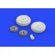 Eduard 632087 1/32 A6M5c Zero wheels Brassin for Aircraft