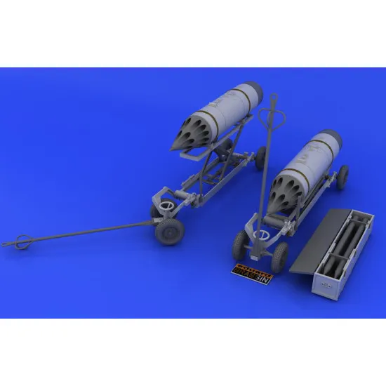 Eduard 648046 1/48 Rocket launcher B-8M1 and loading cart Brassin for Aircraft