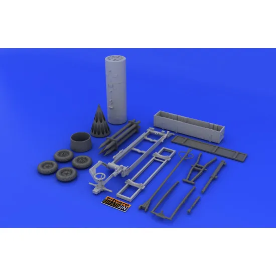 Eduard 648046 1/48 Rocket launcher B-8M1 and loading cart Brassin for Aircraft