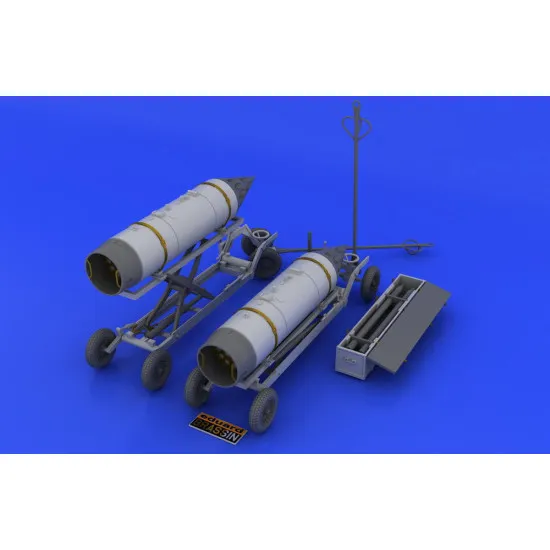 Eduard 648046 1/48 Rocket launcher B-8M1 and loading cart Brassin for Aircraft