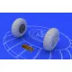 Eduard 648052 1/48 Bf 110 C/D main undercarriage wheels Brassin for Aircraft