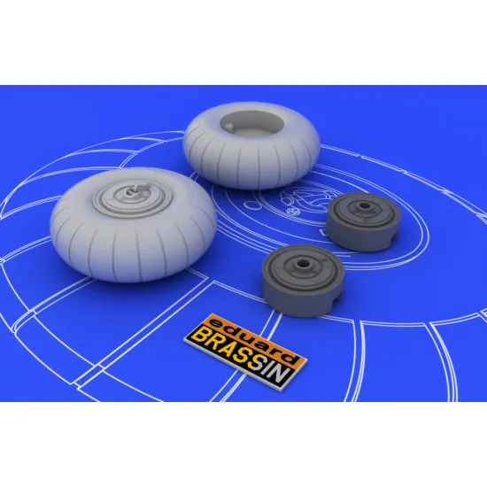 Eduard 648052 1/48 Bf 110 C/D main undercarriage wheels Brassin for Aircraft