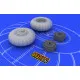 Eduard 648052 1/48 Bf 110 C/D main undercarriage wheels Brassin for Aircraft