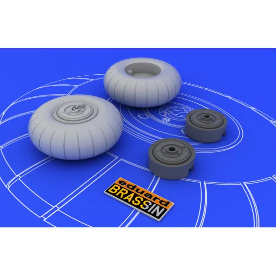 Eduard 648052 1/48 Bf 110 C/D main undercarriage wheels Brassin for Aircraft