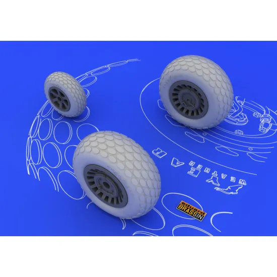 Eduard 648057 1/48 P-61 wheels Brassin for Aircraft