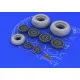 Eduard 648057 1/48 P-61 wheels Brassin for Aircraft