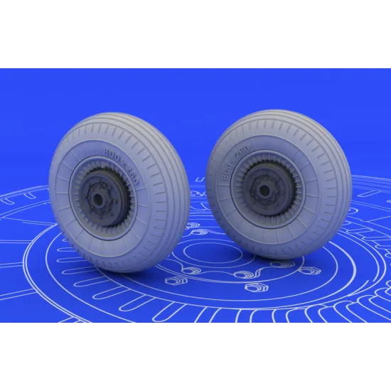 Eduard 648072 1/48 Il-2 wheels Brassin for Aircraft