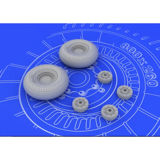 Eduard 648072 1/48 Il-2 wheels Brassin for Aircraft