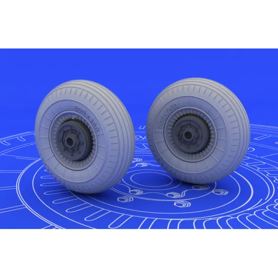 Eduard 648072 1/48 Il-2 wheels Brassin for Aircraft