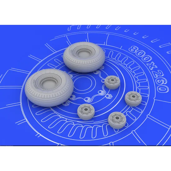 Eduard 648072 1/48 Il-2 wheels Brassin for Aircraft