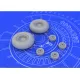Eduard 648072 1/48 Il-2 wheels Brassin for Aircraft
