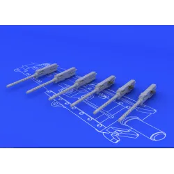 Eduard 648075 1/48 Browning M-2 guns (6pcs) Brassin for Aircraft